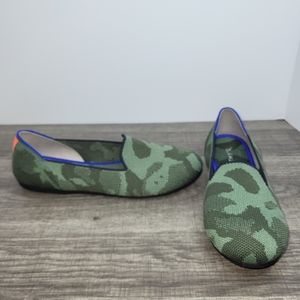Rothy's The Kids Loafer Olive Camo Girls 4 Knit Fabric Slip On Play Shoes WMNS 6